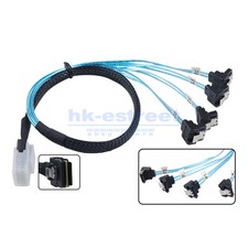 Mini SAS SFF-8087 to 4X SATA 90 degree high-speed server connection Cable 50cm