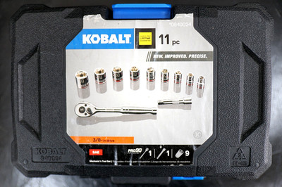 KOBALT 11 pc 0840024 SAE 3/8'' Mechanics Tool Set pro90 Ratchet 840024 NEW