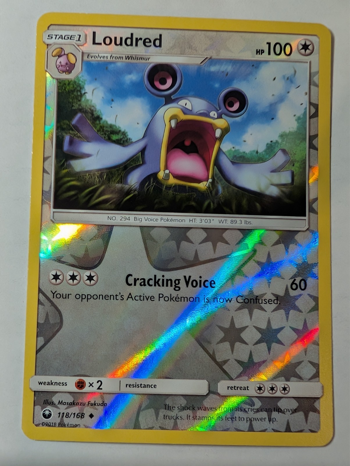 Loudred 118/168 SM Celestial Storm Reverse Pokemon Holo Foil Nice!