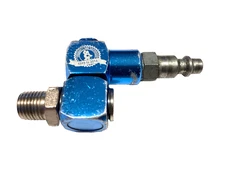 Cornwell Tools CAT250AS BLUE Anodize Aluminum Dual Pivot 360° Swivel Air Fitting