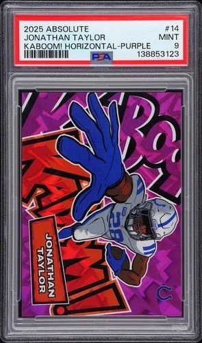 #130 - 2025 Absolute Jonathan Taylor Purple Kaboom PSA 9  [09/18 BRG]