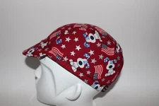 CYCLING CAP PROUD OF BEING AMERICAN  100%  COTTON HANDMADE IN USA ANY SIZE 