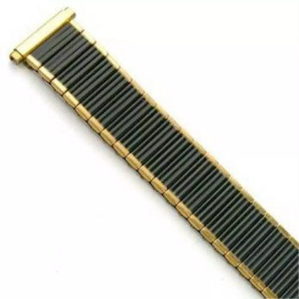 16 20mm Speidel gold and black twist o flex expansion watch band
