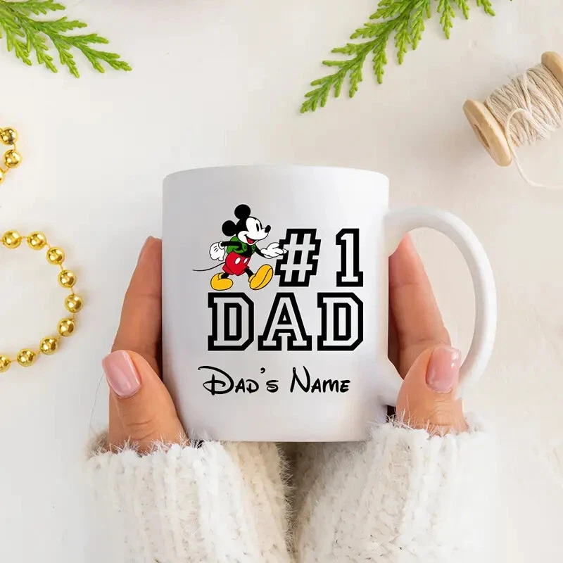 Personalized Mickey Mouse No. 1 Dad Happy Father's Day Best Dad Ever Mug