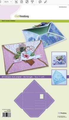 Craft Emotions Schablone - Umschlag Duo Papier Rechteck - 4502 ****SALE****