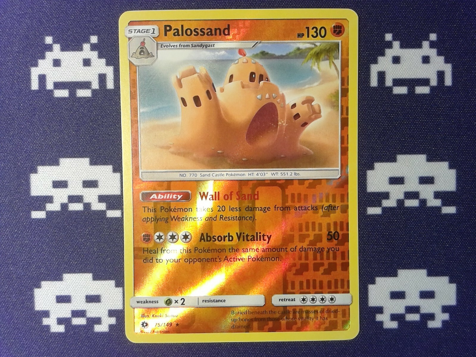 Palossand	75/149 Sun & Moon Base Set Reverse Holo Rare Pokemon  #SMB