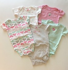 Carter's 5 Set Bodysuit Creeper One-Pieces Bird, Flower, Princess  Hearts 9M