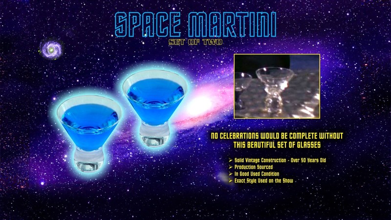 TREK PROP SPACE MARTINI PAIR BAR CORDIAL COSTUME TOS TV STAR SUPER RARE L@@K