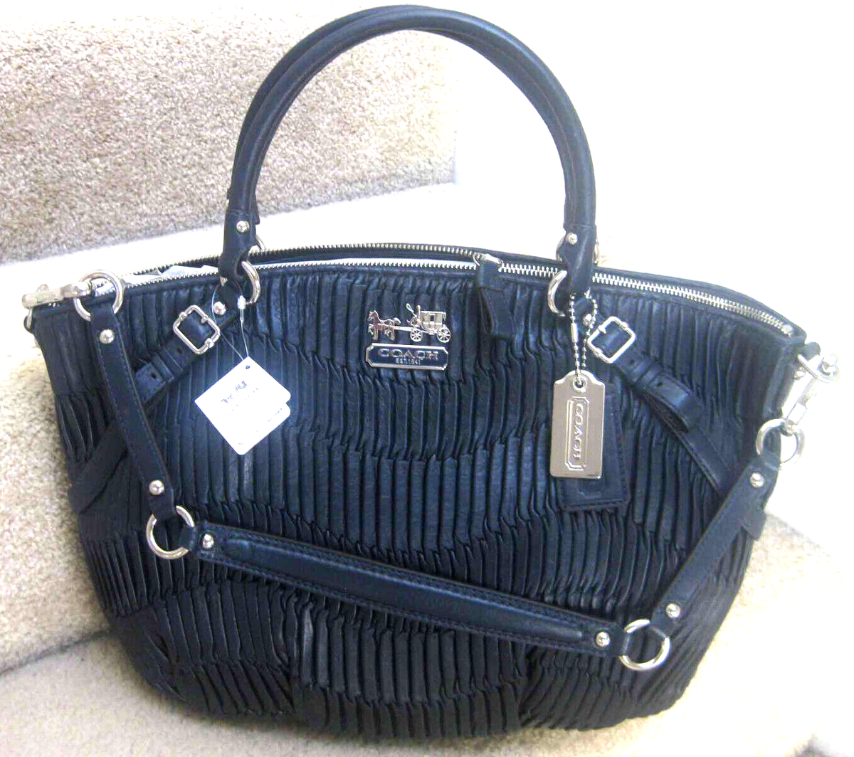 COACH 15947 MADISON GATHERED LEATHER SOPHIA SATCHEL BAG