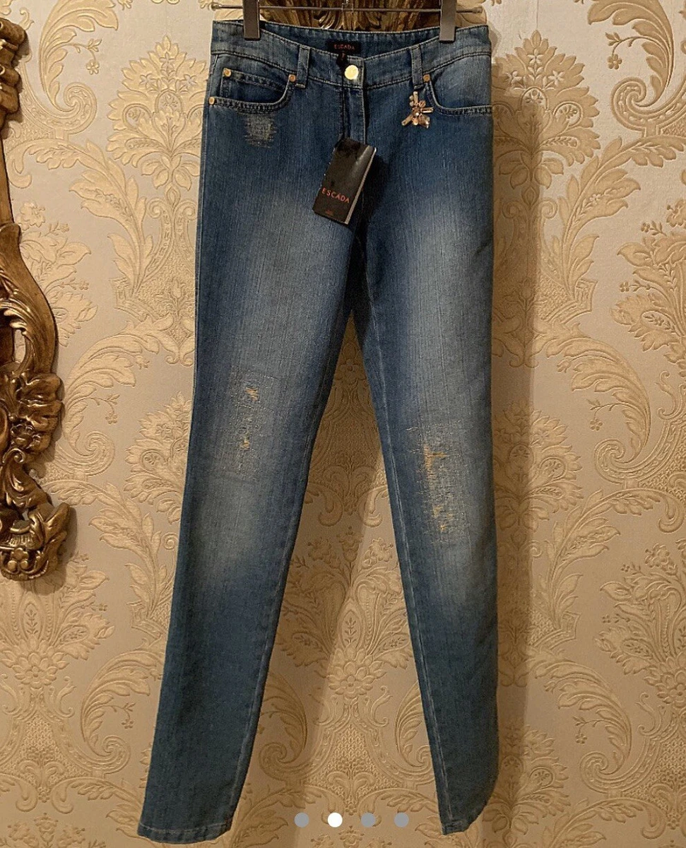 Escada's couture 2025 swarovski crystal jeans