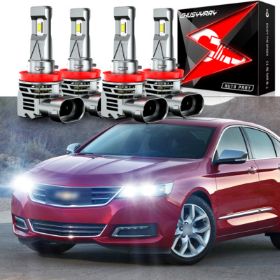 Combo LED headlight Bulbs fit Impala 2006-2013 High & Low Beam White 4pcs