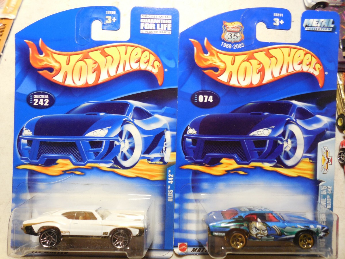 HOT WHEELS OLDS 442 Lot Of 4 SEEIN 3D ANIME MAINLINE GREEN BLUE