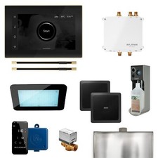 Mr. Steam BLS-BKXLPB Bliss Max Linear Steam Control Kit Black x Polished Brass