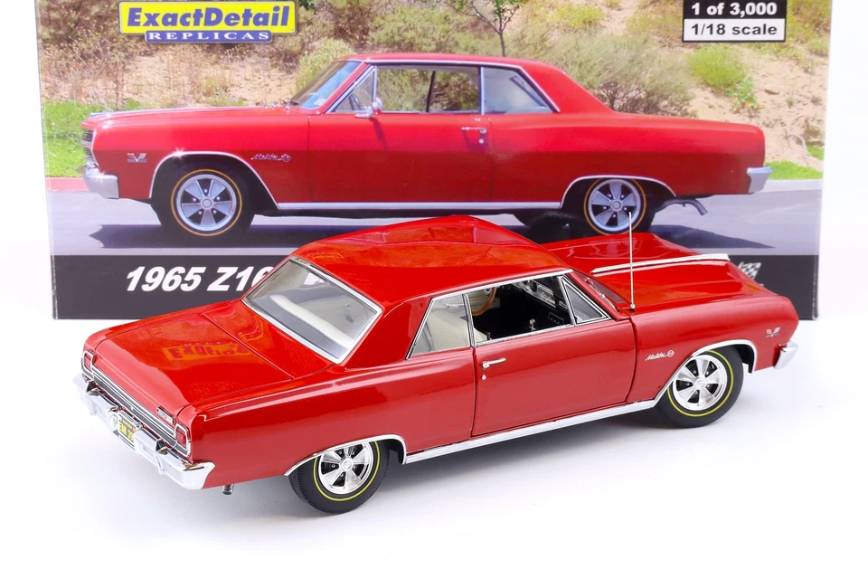 1:18 Exact Detail Chevrolet Chevelle Z16 Malibu SS Coupe 1965 red WCC501 - Bild 3 von 4