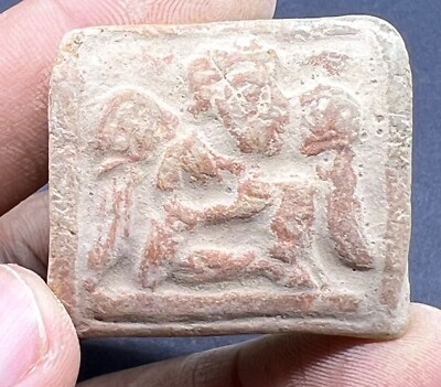 Rare Unique Old Beautiful Ancient Clay Terracotta Stamped Human With Wings