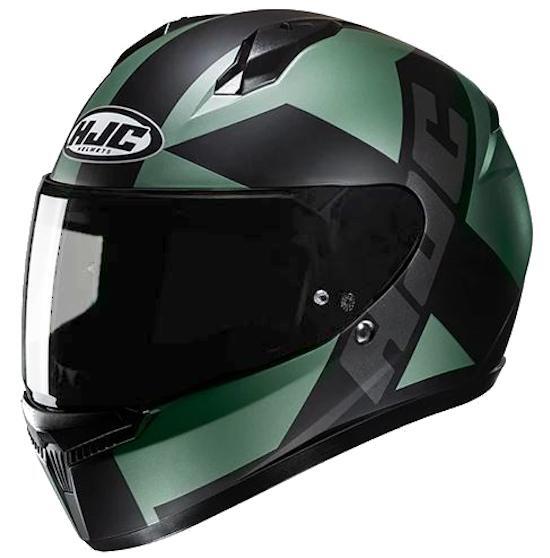 HJC C10 Full Face Helmet Matt Black Green Size S 10127407 | eBay