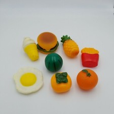 Vintage 8 Pieces Play Food. Pretend Play Food. Hamburger ice cream.