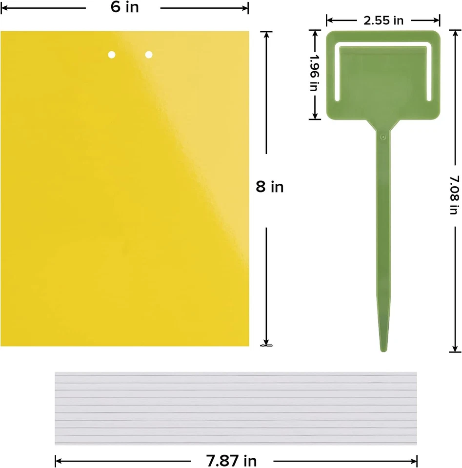 Paquete de 20 trampas adhesivas para mosquitos para interiores y exteriores, hojas de papel amarillas para moscas de la fruta Foto 2 de 4