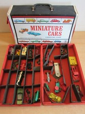 1960's Mattel Miniature Cars carrying case with Cars - Lesney Matchbox, Tootsie