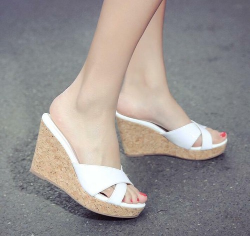 Hot Sale Girls Womens Platform Wedge Heels Sandals Slippers Stylish Open  Toe Sz | eBay