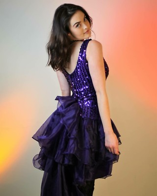 M-Vintage-1980s- Purple Sequins-Dress-Cocktail-Sequins-Purple-Party | eBay