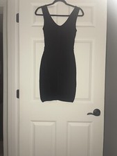 Bebe Sleeveless Bodycon Mini  Black Dress Small