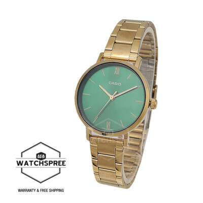 Casio Ladies' Analog Gold Ion Plated Stainless Steel Band Watch LTP-VT02G-3A