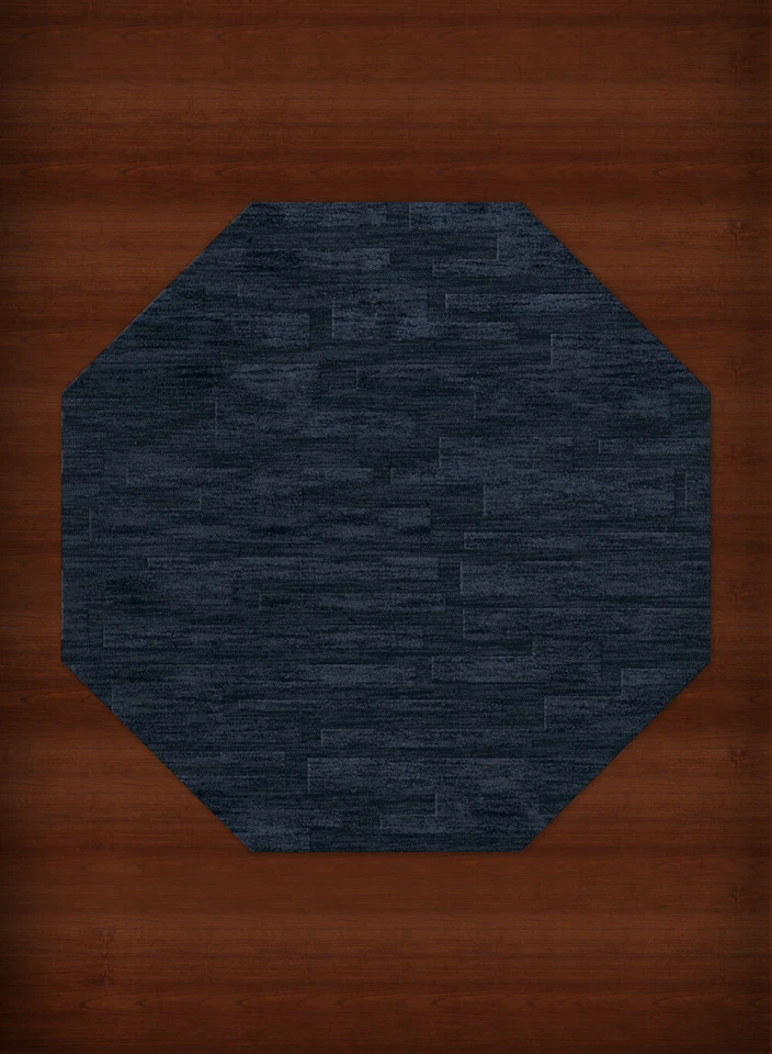 Blue Transitional Hand Hooked Squares Rectangles Boxes Area Rug Patchwork DV6 - Image 2 of 2