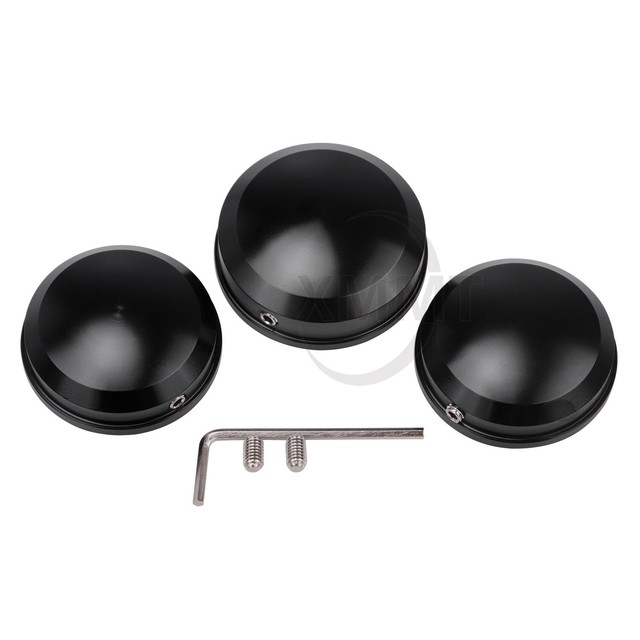 Motorcycle Black Upper Fork Stem Nut Covers kit for Harley 8617 FLSTC