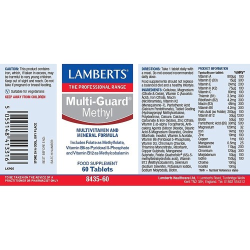 Lamberts Multi-Guard Methyl Tablets (60). BBE 07/2027 - Picture 2 of 4