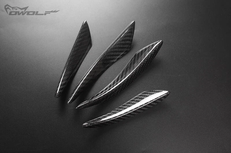 Difusor de labios divisor difusor de parachoques delantero de fibra de carbono real universal protector Canard Foto 2 de 4