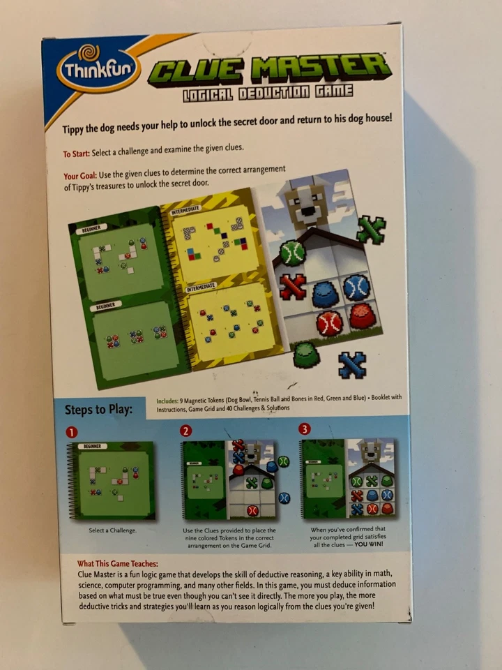 NEW Clue Master ~ Logical Deduction Game By Think Fun ~ Single Player Ages 8+  - Image 4 of 4