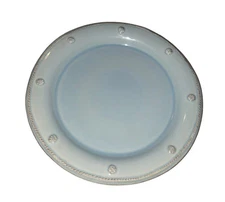 Juliska Berry & Thread Ice Blue Dinner Plate Embossed Scalloped Rustic RARE HTF
