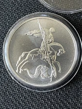 Silver coin 3 Rubles Saint George Victorious 2024 Russia