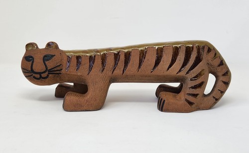 RARE! MCM Lisa LARSON Pottery Gustavberg Long STRIPED CAT Tabby Sweden 1964 - Picture 6 of 16