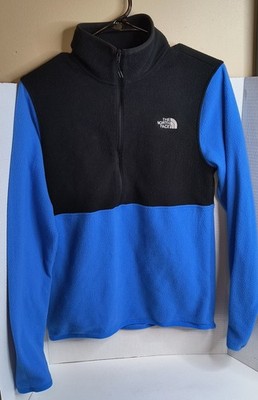 The North Face Mens Blue Black 1/4 Zip Outdoor Jacket Polartec Men's Small