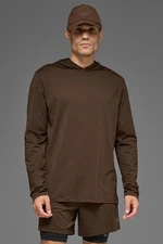 Alo Conquer Reform Long Sleeve With Hood Classic Espresso New NWT MSRP $108 XL