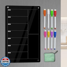 YNGRUE Acrylic Meal Planner Magnetic Menu Board for Kitchen Fridg