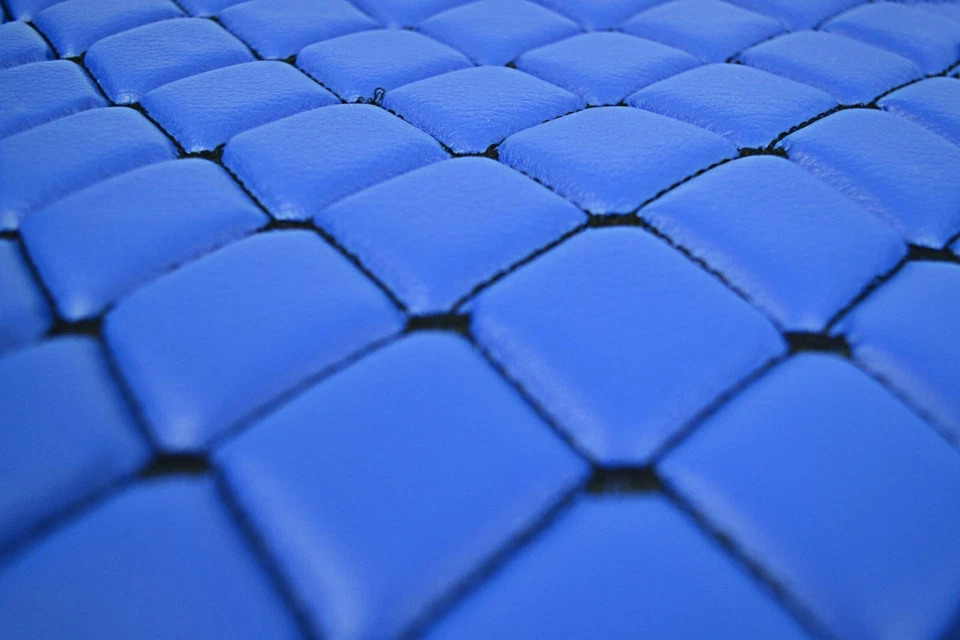 Set Mit Blau Öko Leder Fussmatten und Motorabdeckung für DAF XF 2021 + Lkw - Bild 2 von 2