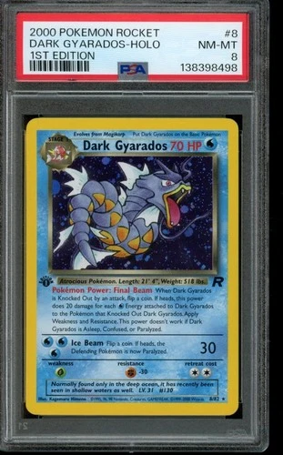 PSA 8 NM-MT Pokemon Dark Gyarados Team Rocket 1st Edition Holo 8/82