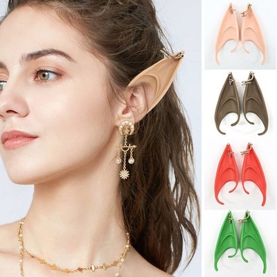 Elf Ears with Snake Piercings Goblin Ear Halloween Cosplay Fairy Angel Dress Up
