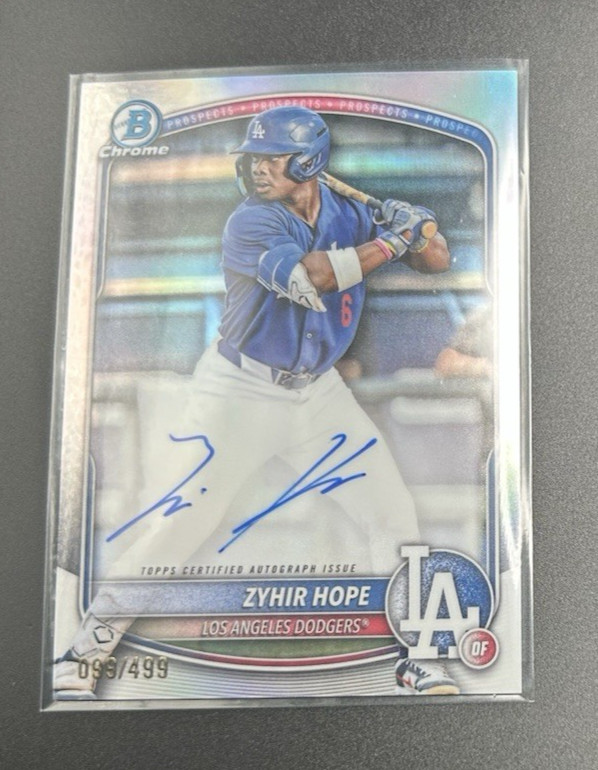 2025 Bowman Chrome ZYHIR HOPE Refractor Auto # /499 Los Angeles Dodgers #CPA-ZH