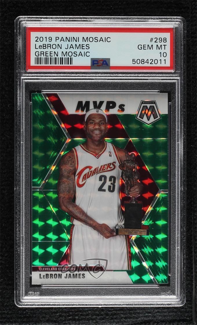 2019-20 Panini Mosaic MVPs Green Prizm LeBron James #298 PSA 10 GEM MT 7fj