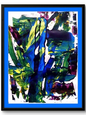 Bold Contemporary Abstract Original Signed Paper Wall Art Acrylic 11x14 BACH