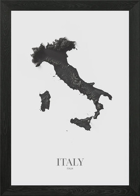 Italien schattierte Relief Karte gerahmt Wandbild Poster Leinwanddruck Bild