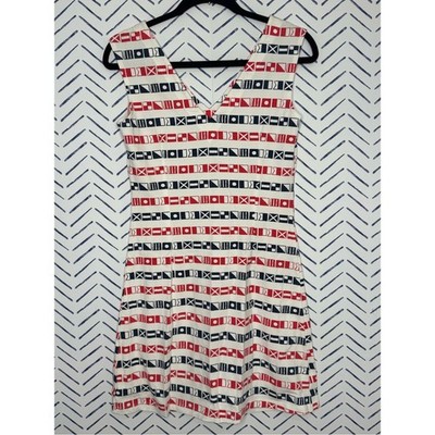 Mahi Gold Nautical Flag V-Neck Mini dress size small white blue red