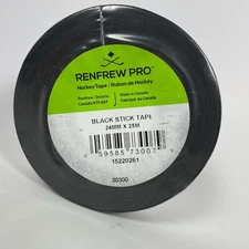RENFREW PRO (1) Single Roll BLACK Cloth Hockey Stick, Blade Tape - 24MM x 25yds