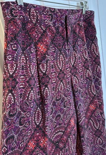 Cynthia Rowley Women High Rise Pants 100% Silk Paisley Boho Hippie Peasant 8 - Picture 6 of 10