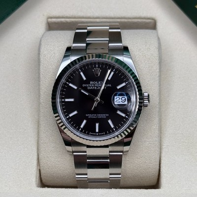 Rolex Datejust 36 NEW 2026 Black Index Dial Stainless Steel Fluted Bezel Oyster