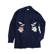 Halloween Disney Mickey Minnie Mouse Ghost Bats Open Cardigan Navy Blue Size XL